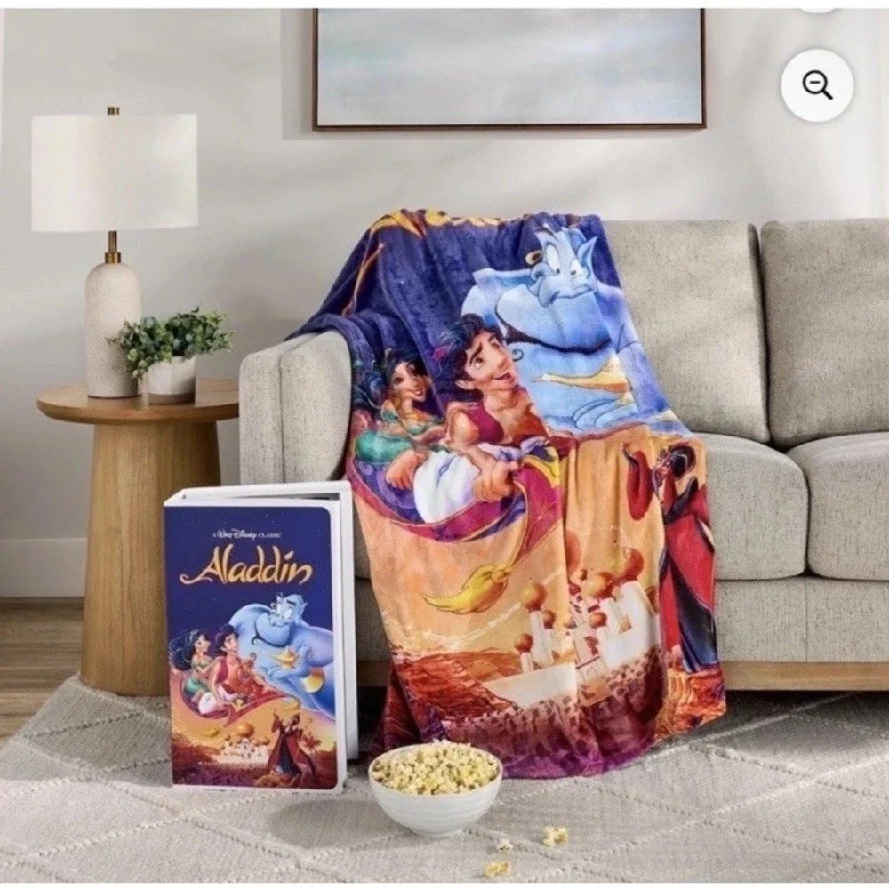 Disney's Aladdin Retro VHS Boxed Silk Classic Throw Blanket Brand New Sealed